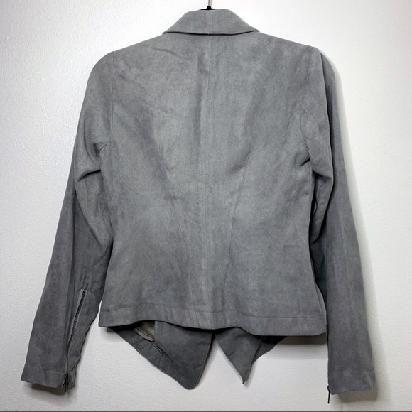 Rampage | Grey Asymmetrical Faux Suede Jacket - S - Picture 3 of 9